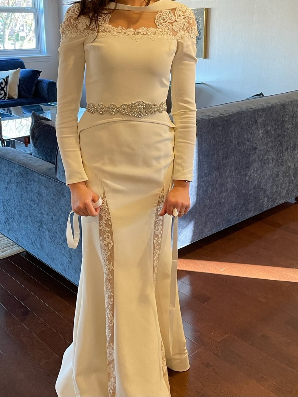 Saiid Kobeisy Off white Long-Sleeve Gown